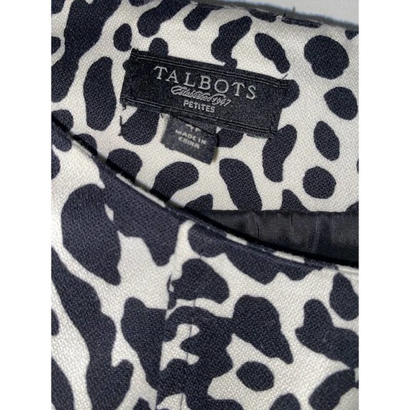 TALBOTS Petites Animal Print Sheath Dress Size 4P Petite Cotton Cool Comfy EUC - Picture 9 of 9